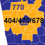 Area Codes 404, 470, 678, and 770
