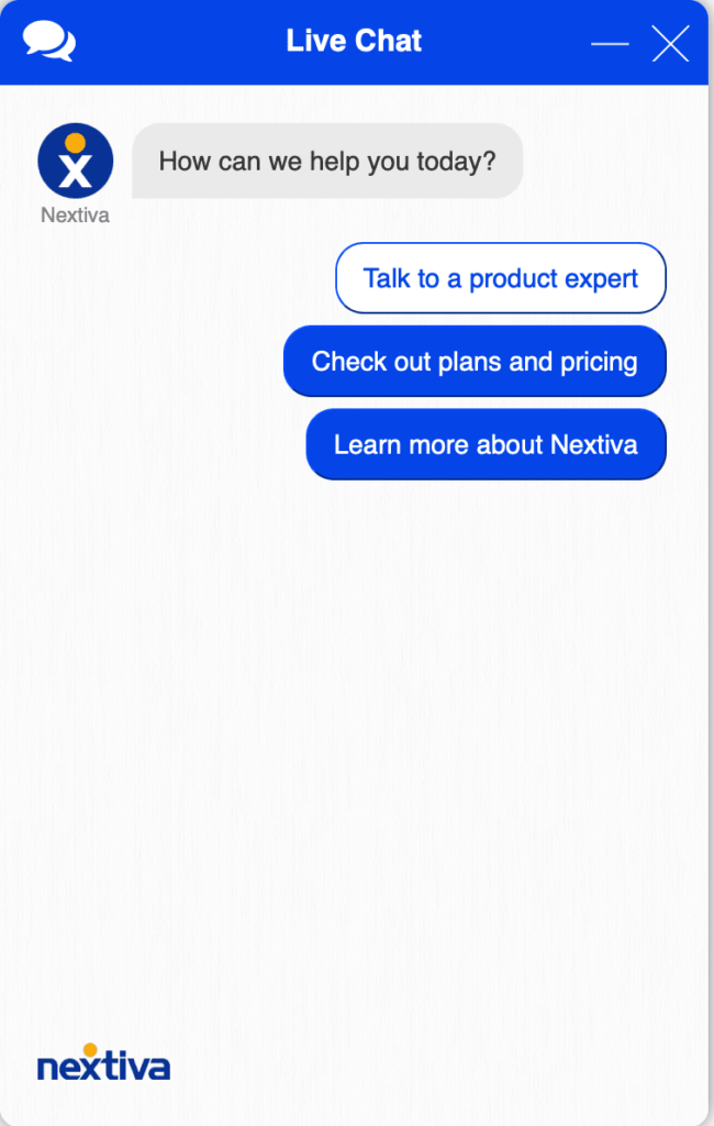 Website Chat Example - Nextiva