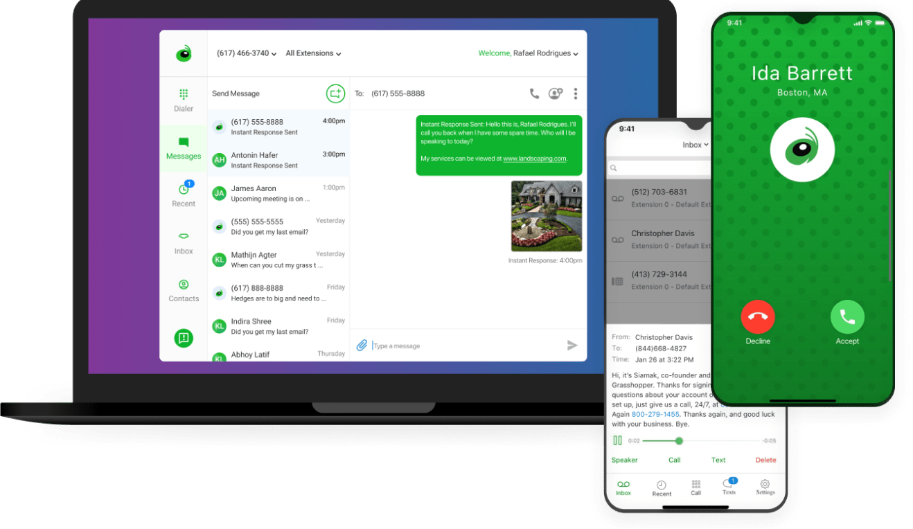 Grasshopper business phone service