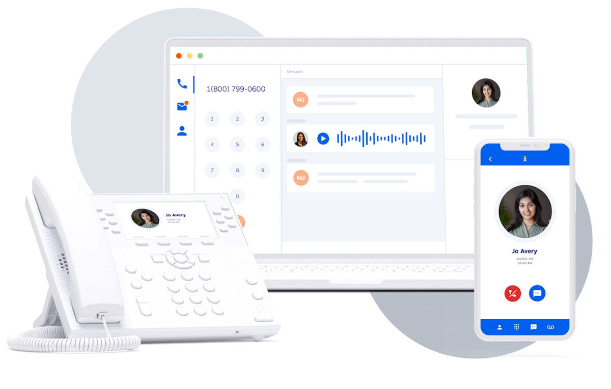 Contact Center Platform - Desk VoIP phone, Desktop, and Mobile Phone - Nextiva