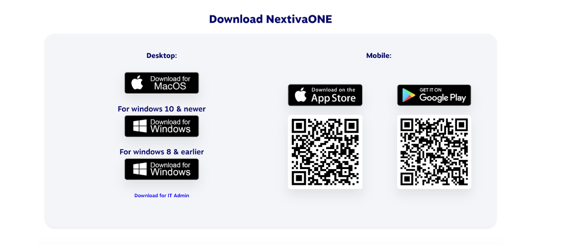 Ways to download NextivaOne app