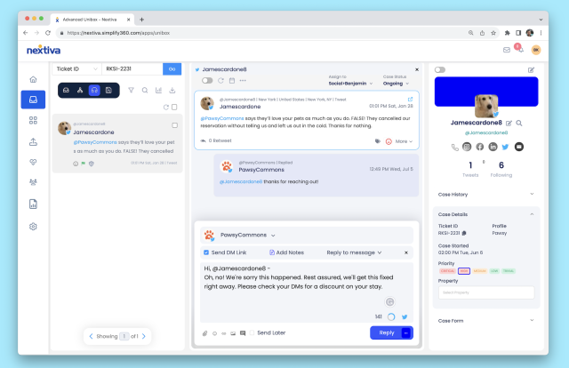 Nextiva helps you stay on top of media conversations with ease.