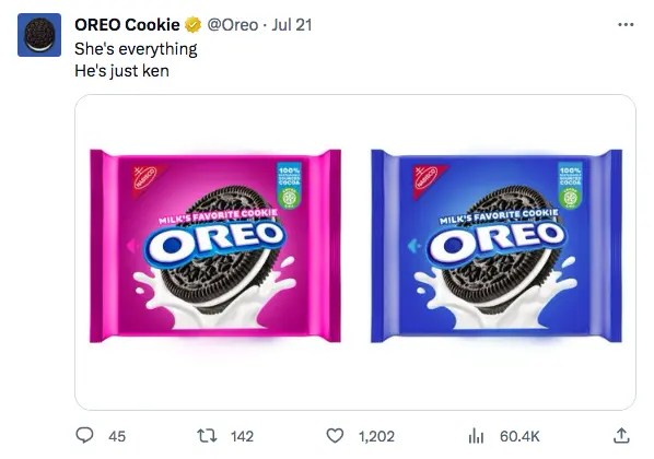 Oreos famous tweet posted on Twitter, now X. 