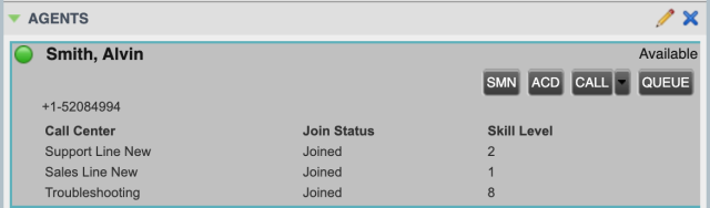 Agents can sign into different queues and skillsets for the types of calls they receive.