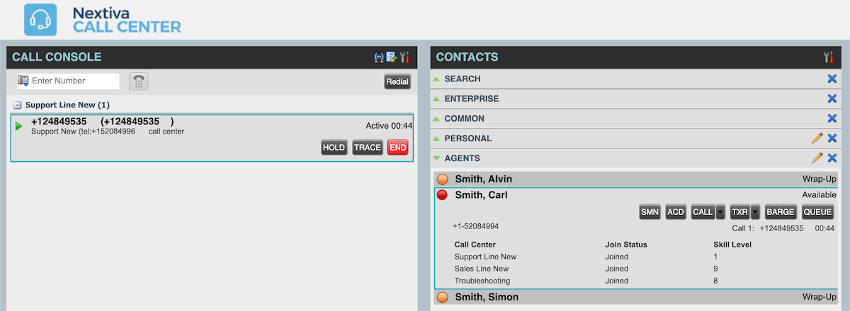 Call Center Live Monitoring Example - Nextiva