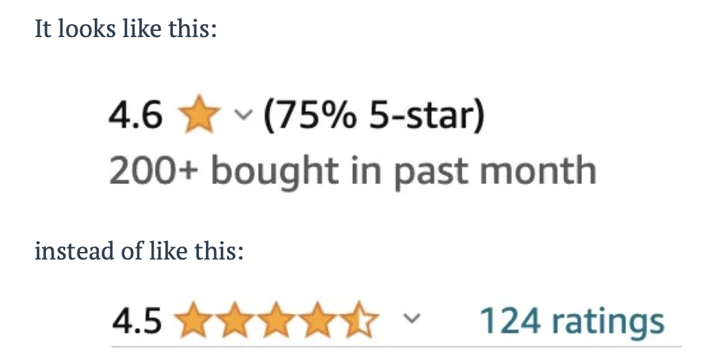 Updated Amazon reviews formatting