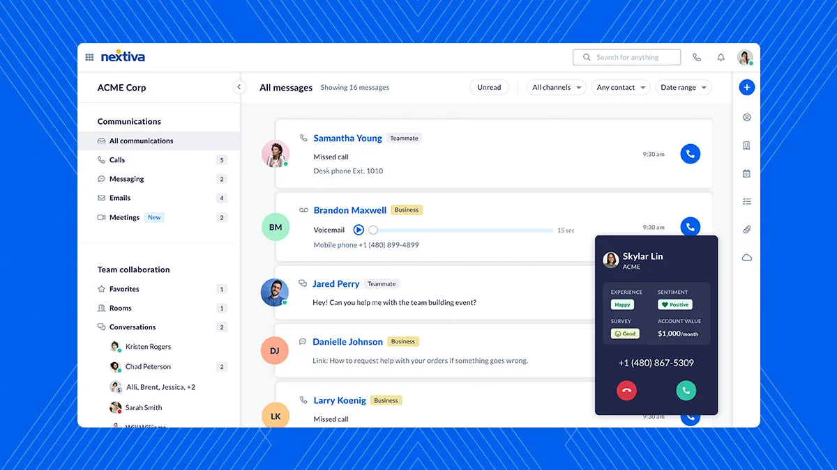 NextivaONE - Business Communication Platform with 10DLC Support