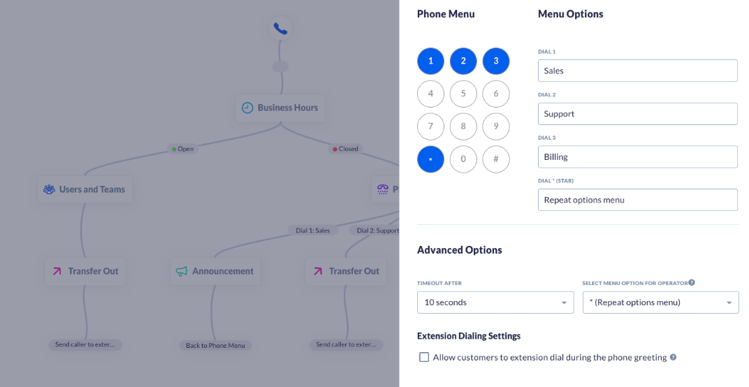 Setting up IVR call flow in Nextiva