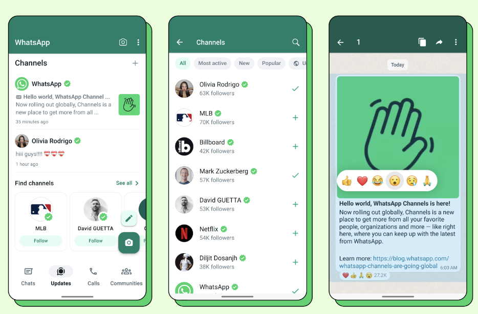 WhatsApp messaging platform