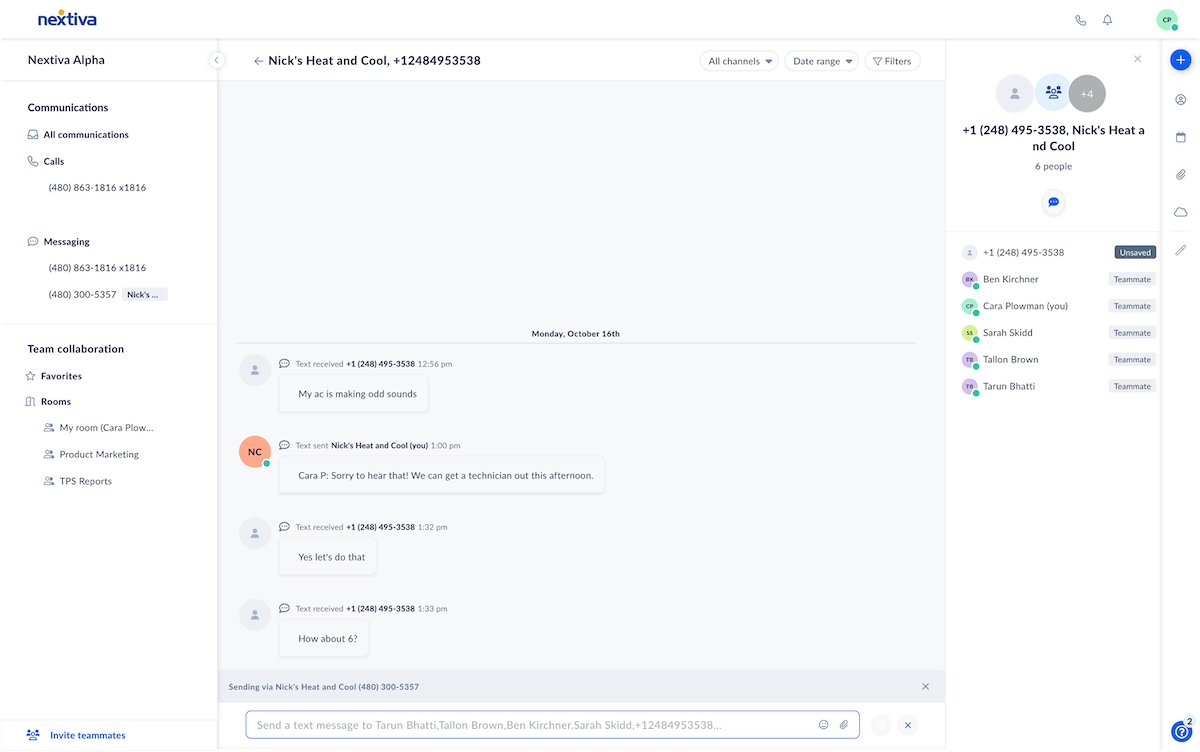 Group business text messaging is great for handling incoming customer requests.