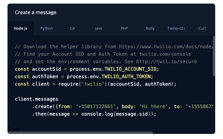 Twilio Text Messaging API Example