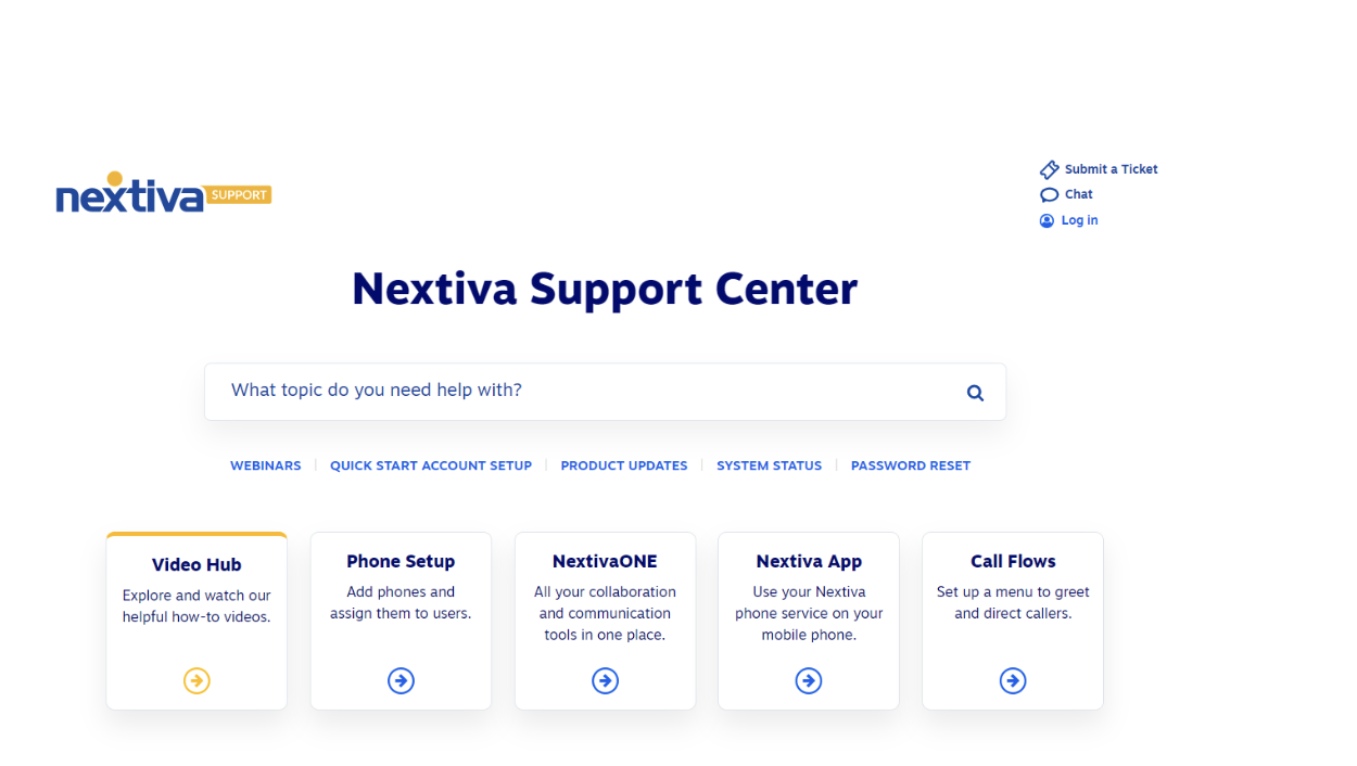Snapshot of Nextiva support center