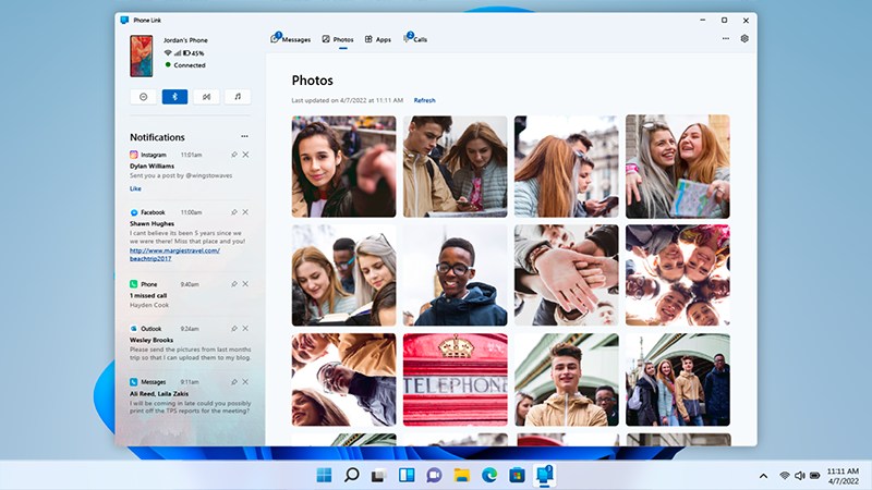 Microsoft Phone Links messaging platform