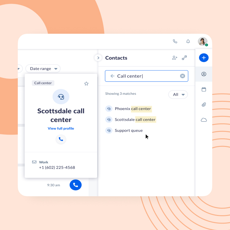 Quickly search for call center locations under the Contact list in NextivaONE