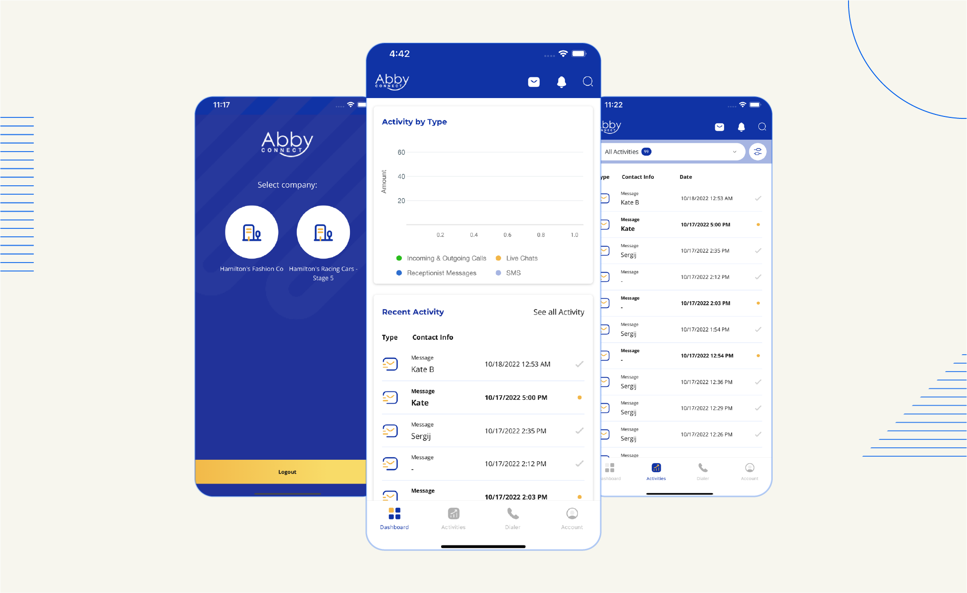 A screenshot of the Abby Connect platform.