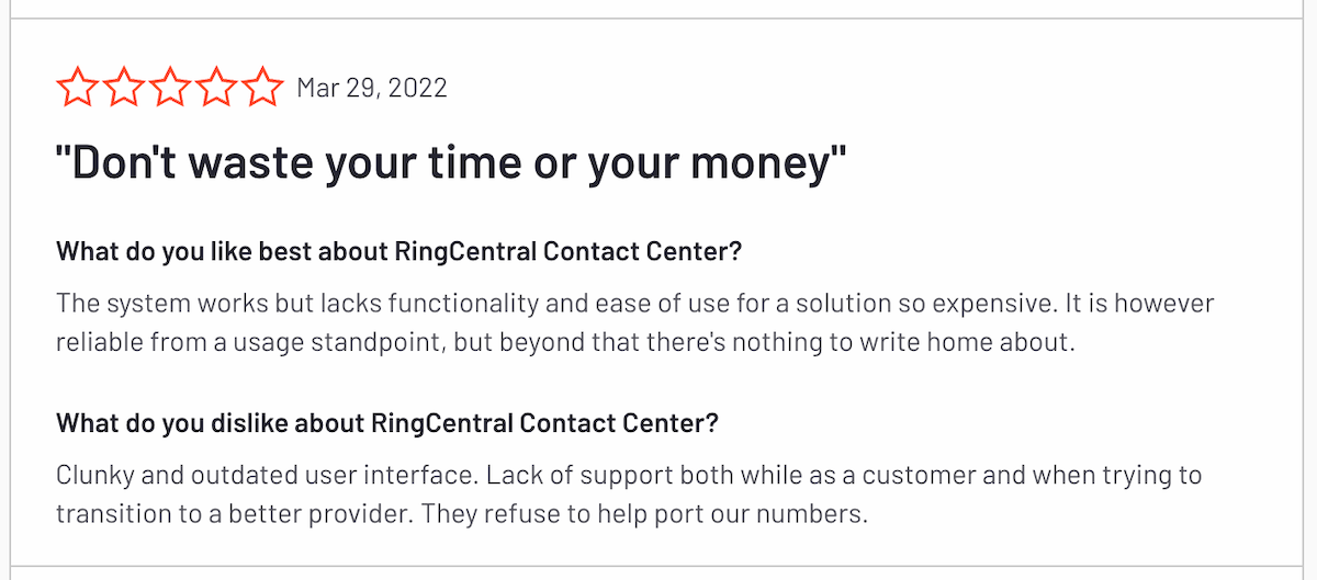 RingCentral customer review