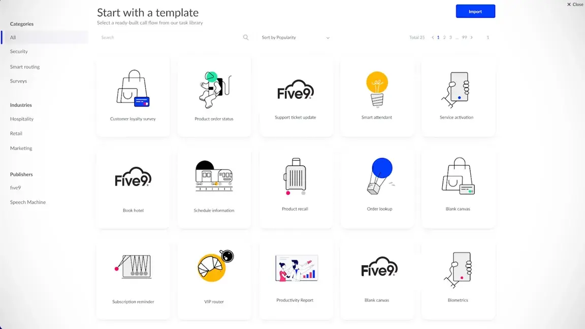 Five9 - IVAs with an extensive library of templates