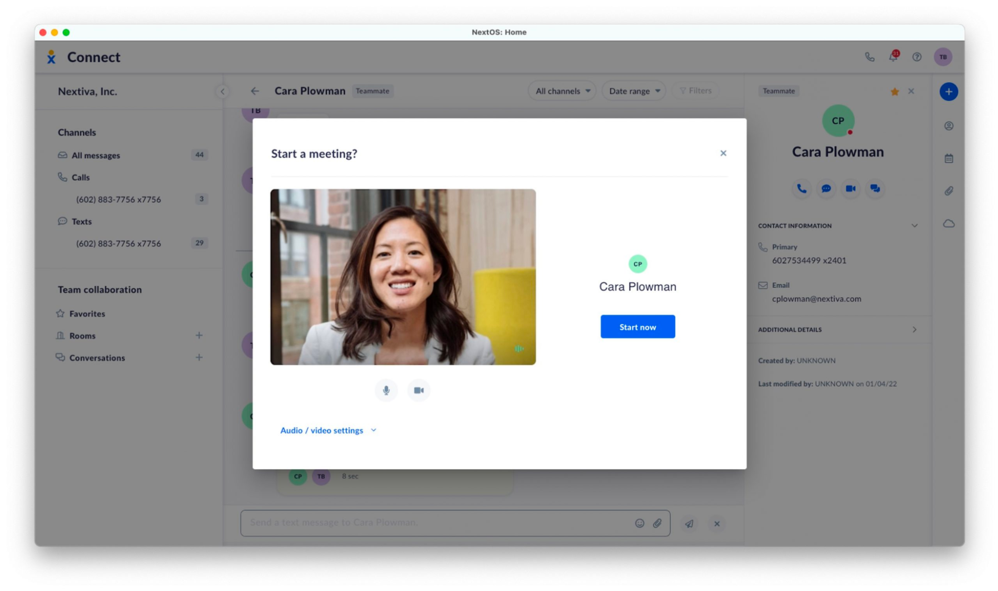 Nextiva's video conferencing