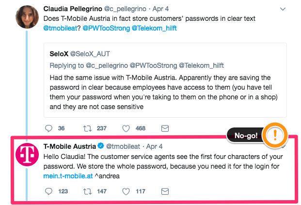 Customer Service Tips: Example of a poor tweet from T-Mobile