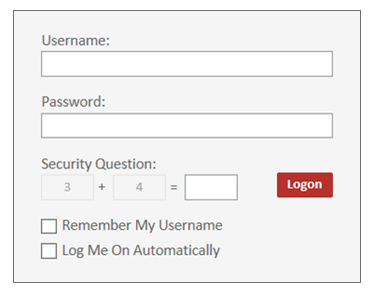 Screenshot of the vFax login page