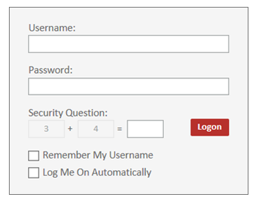 Screenshot of the vFax login portal