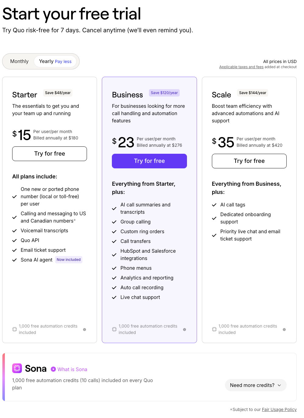 OpenPhone pricing