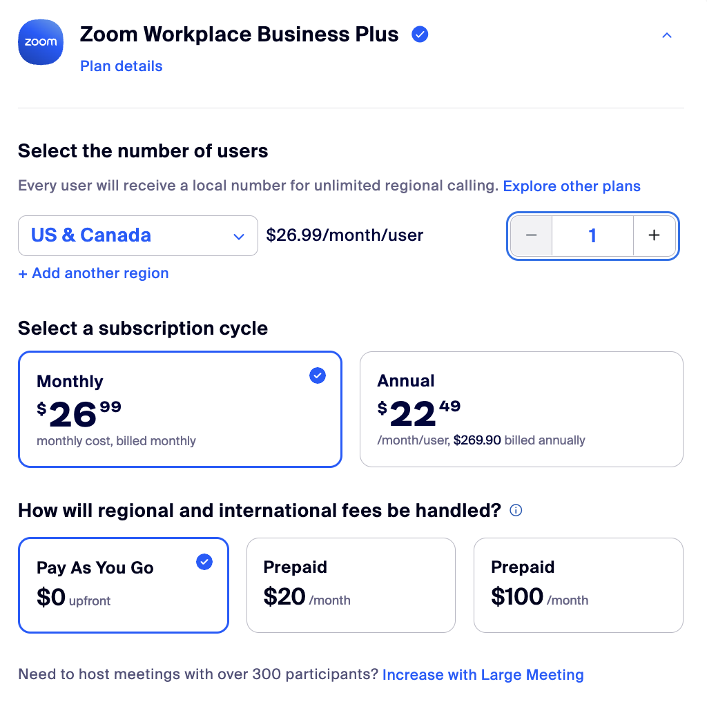 Zoom Phone business plus