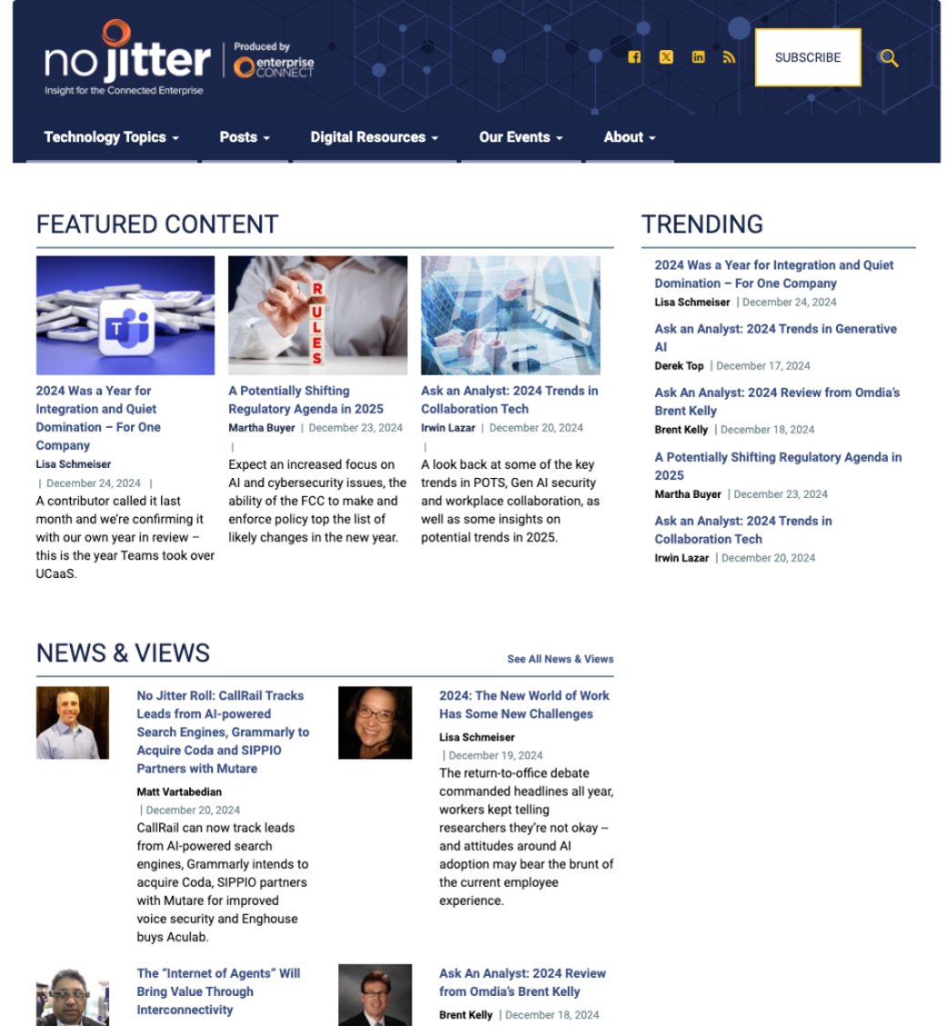 No Jitter Blog Screenshot
