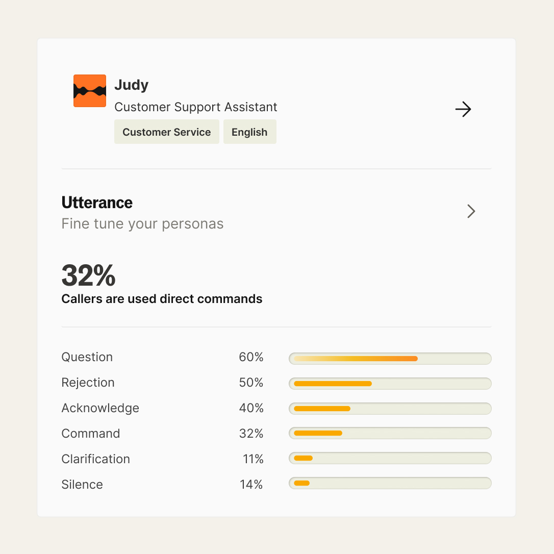 Screenshot of Bland's AI customer support assistant