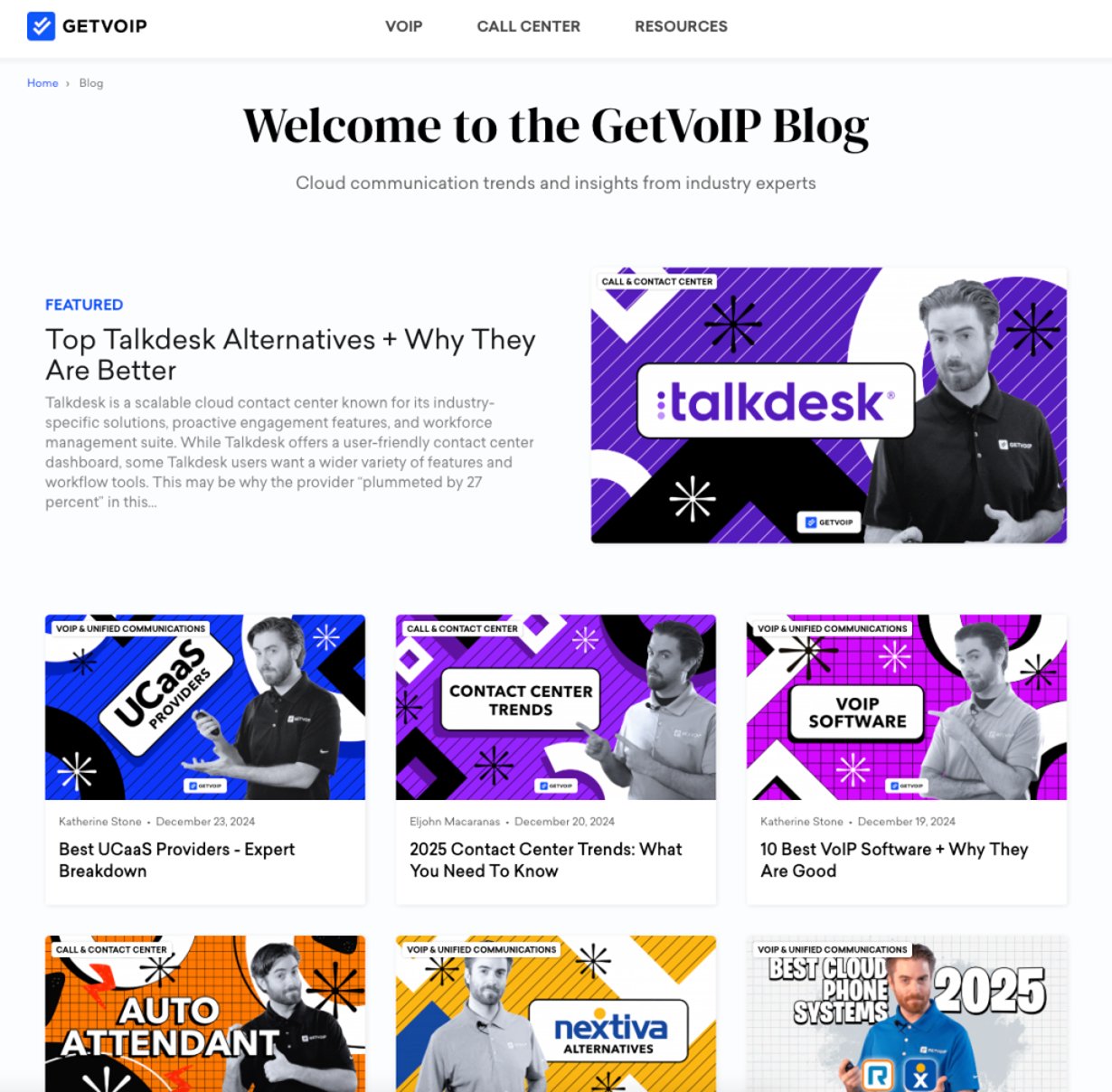 GetVoIP Blog Screenshot