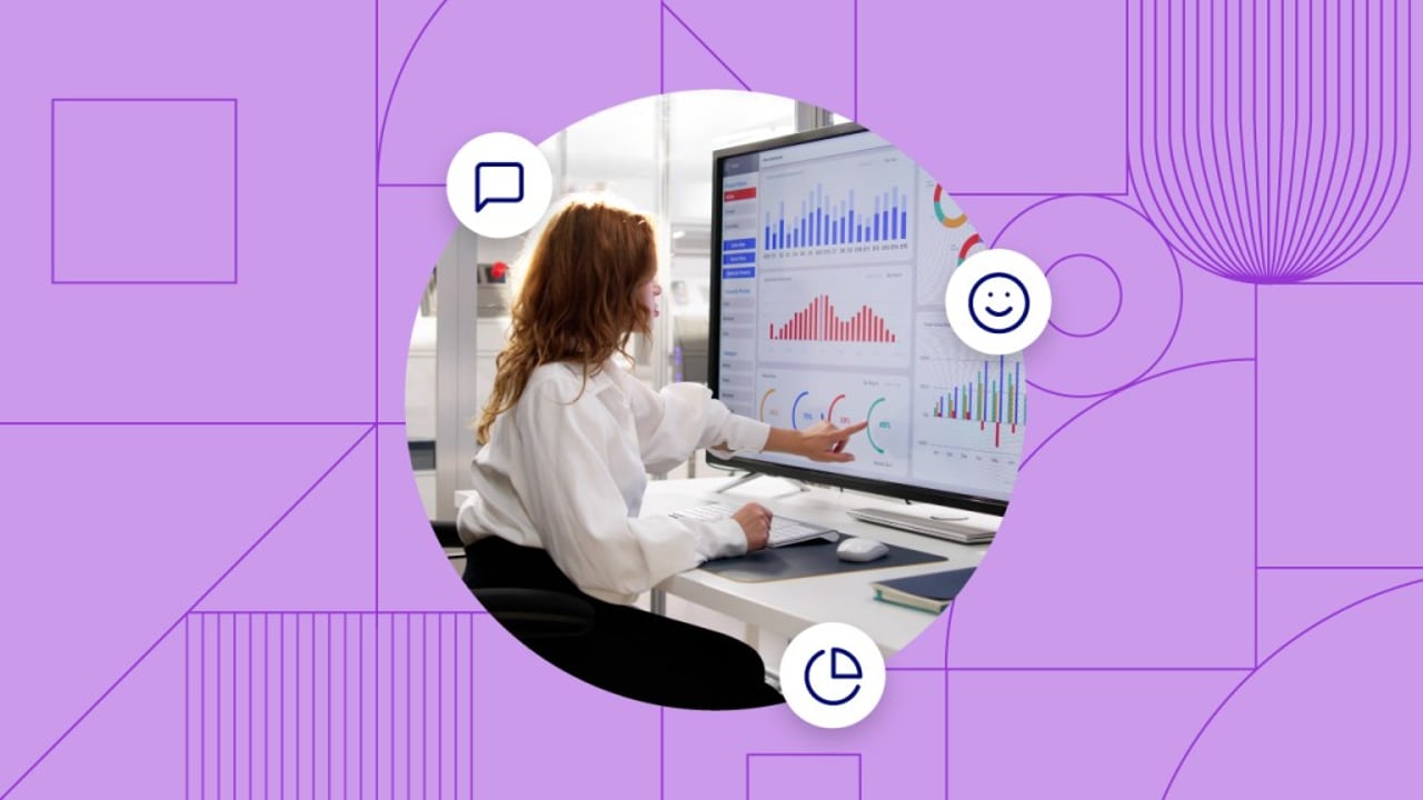 A customer service agent analyzes customer service trends and metrics.