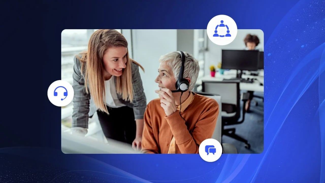 An agent and manager shows how contact center workforce optimization helps employees perform better and reduce costs.