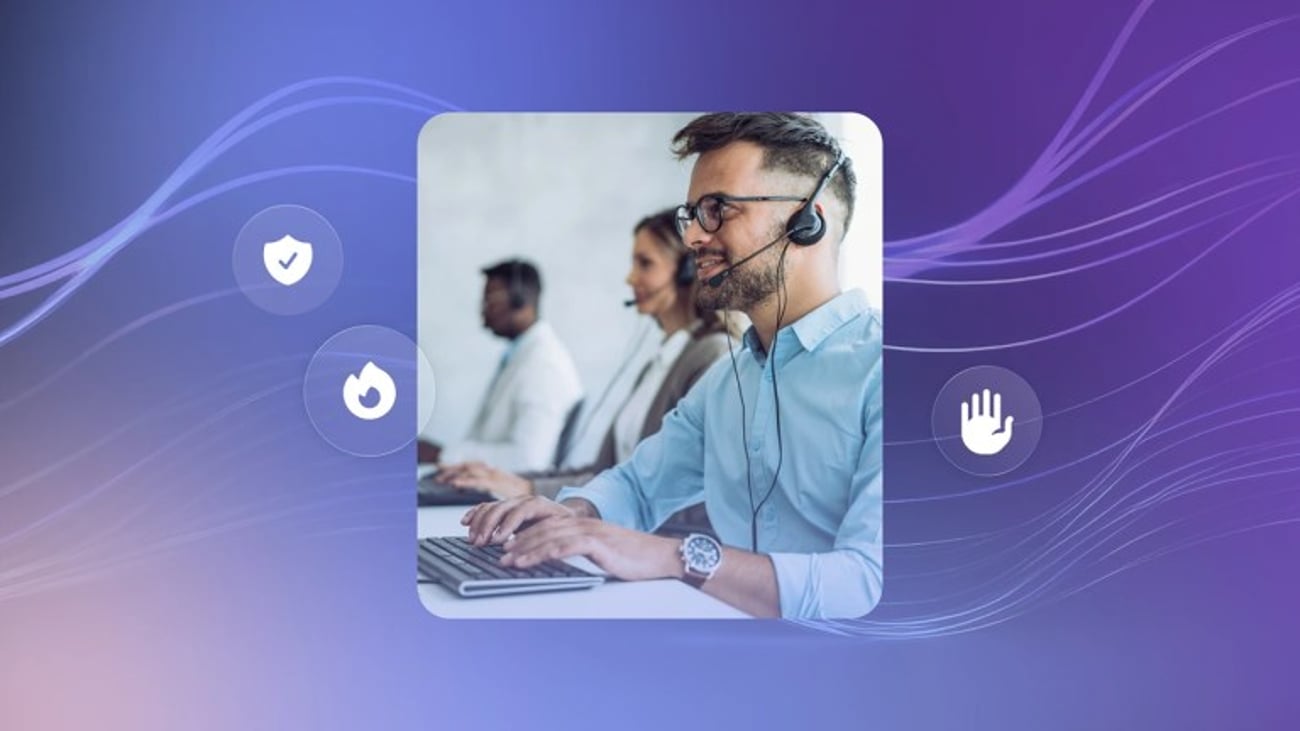 Contact Center - Photo block - Purple