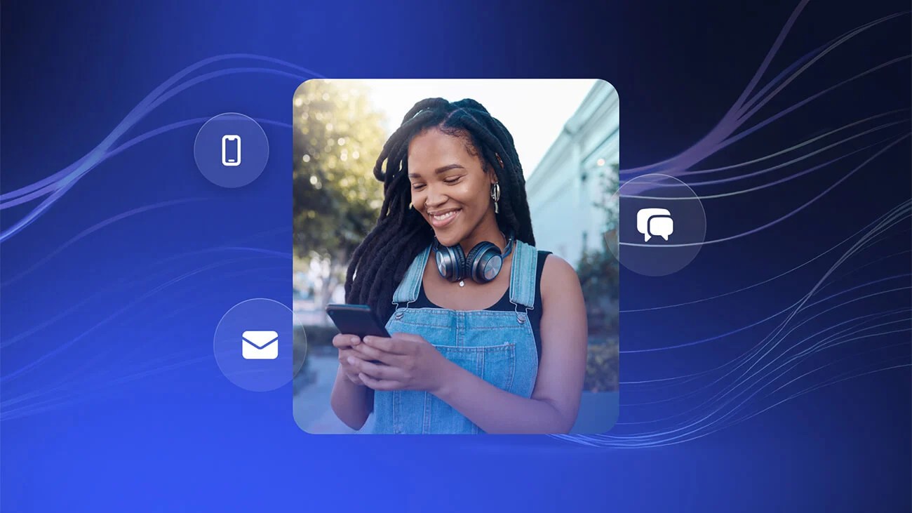 A woman texting on her phone.