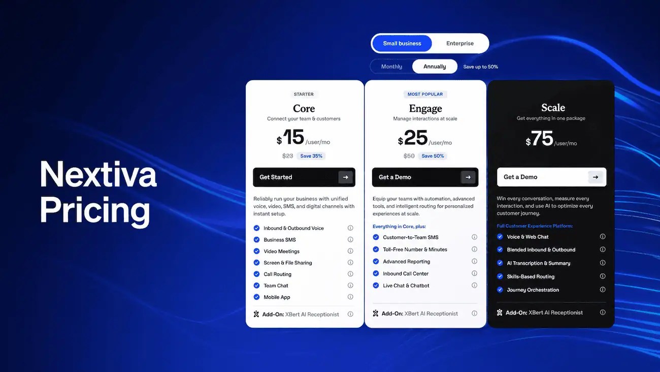 Nextiva pricing feature
