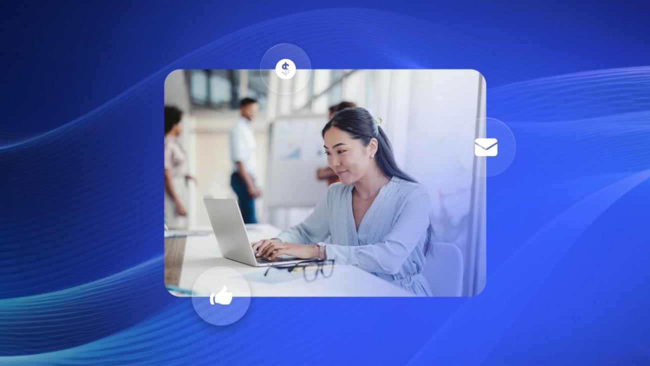 A sales agent uses a sales email template to send a professional email to a prospect.