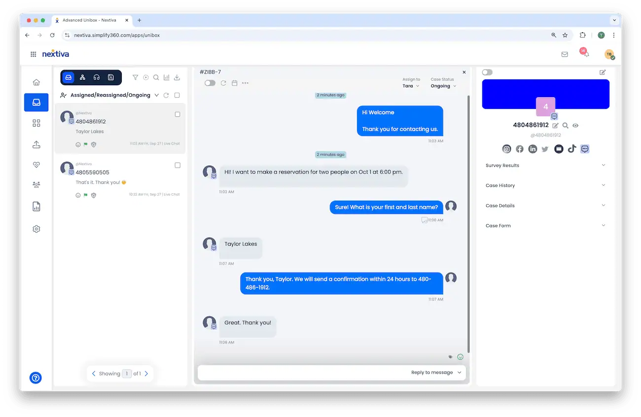 Nextiva communications