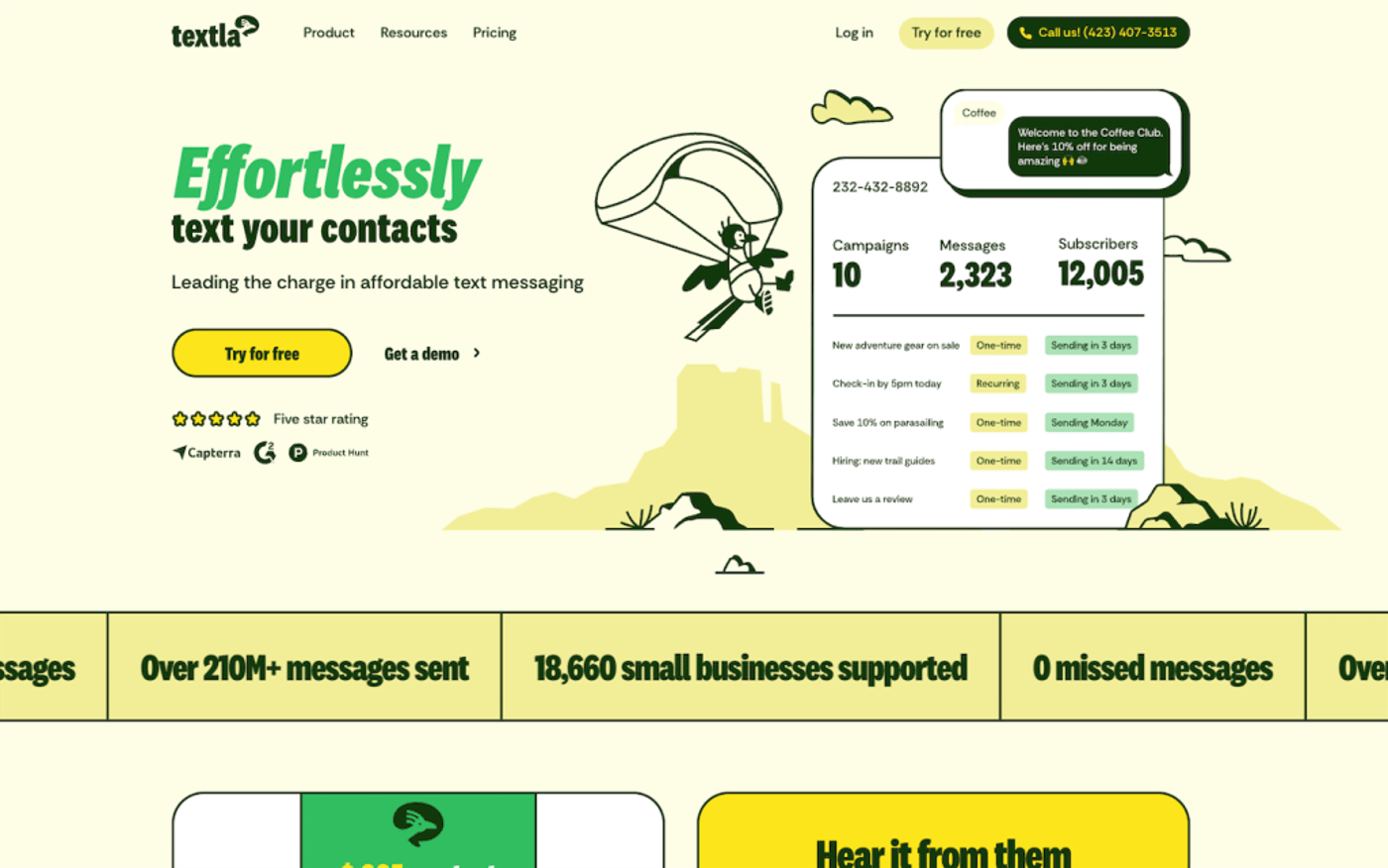Textla text messaging software