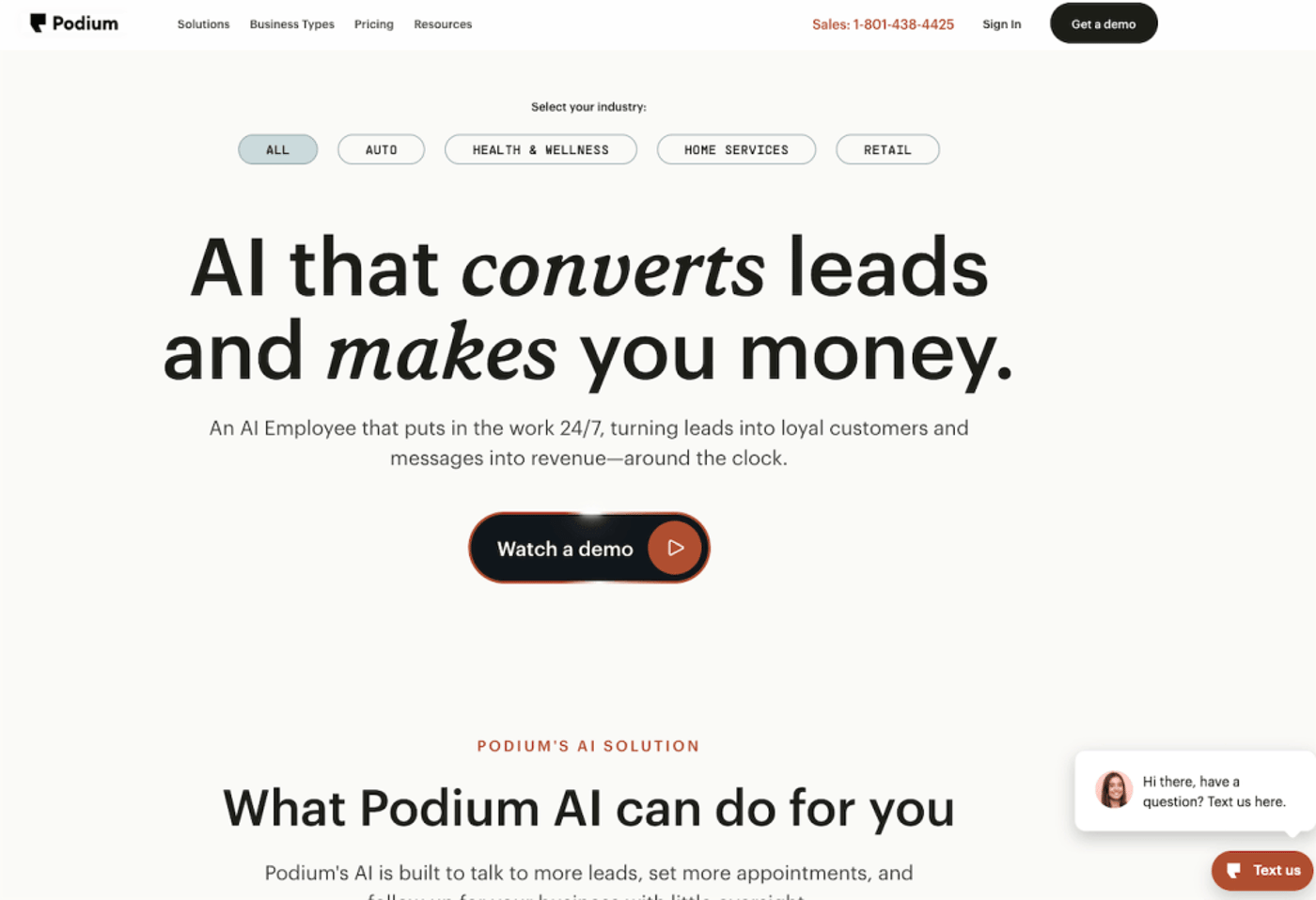 Podium website