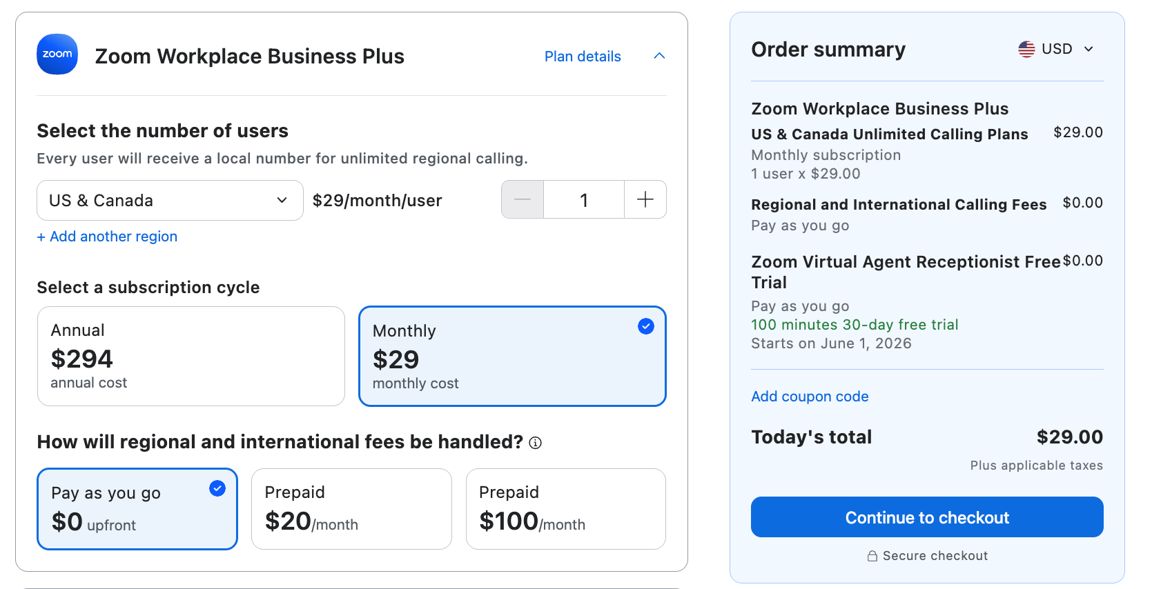 Zoom Phone Workplace Business Plus plan