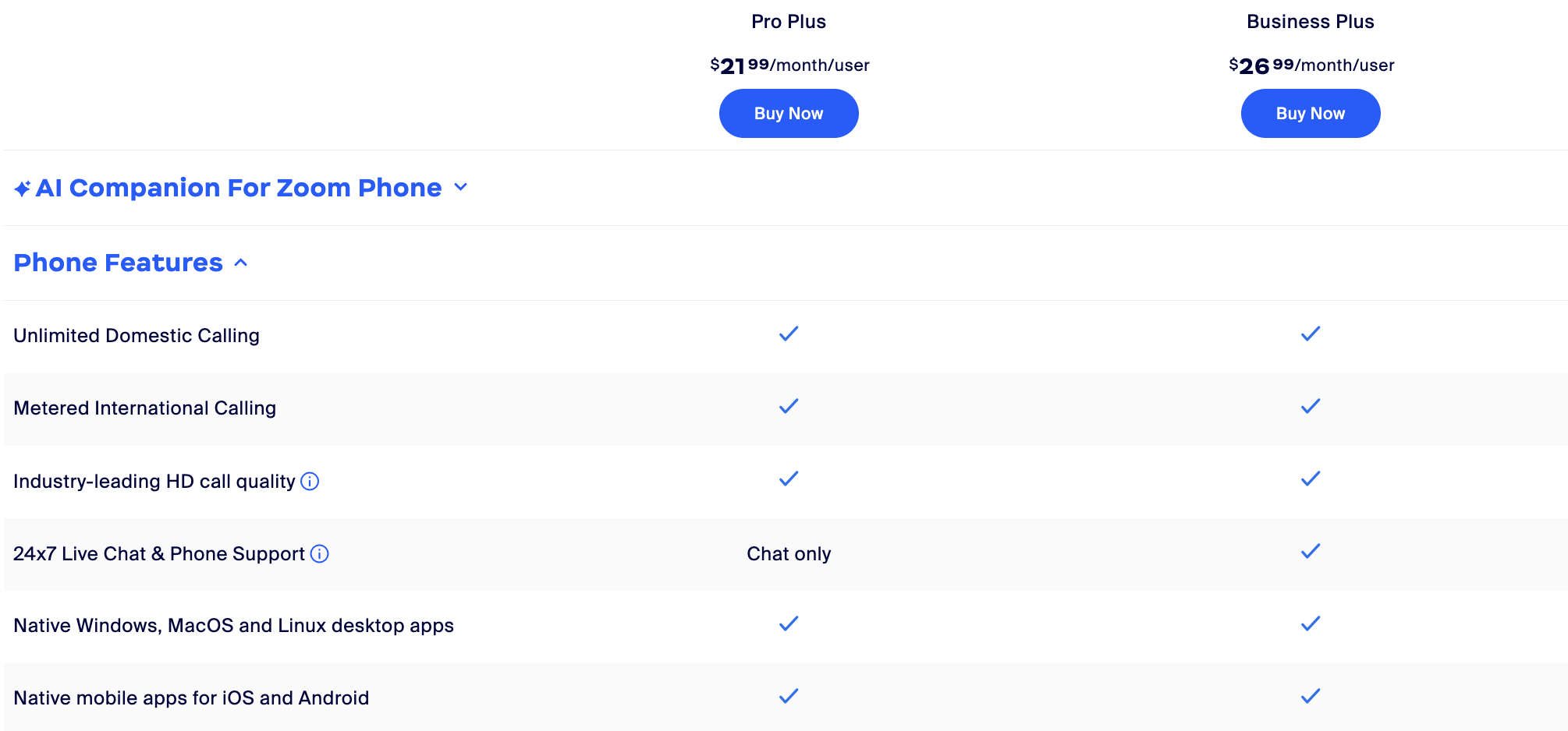 Zoom Workplace plans