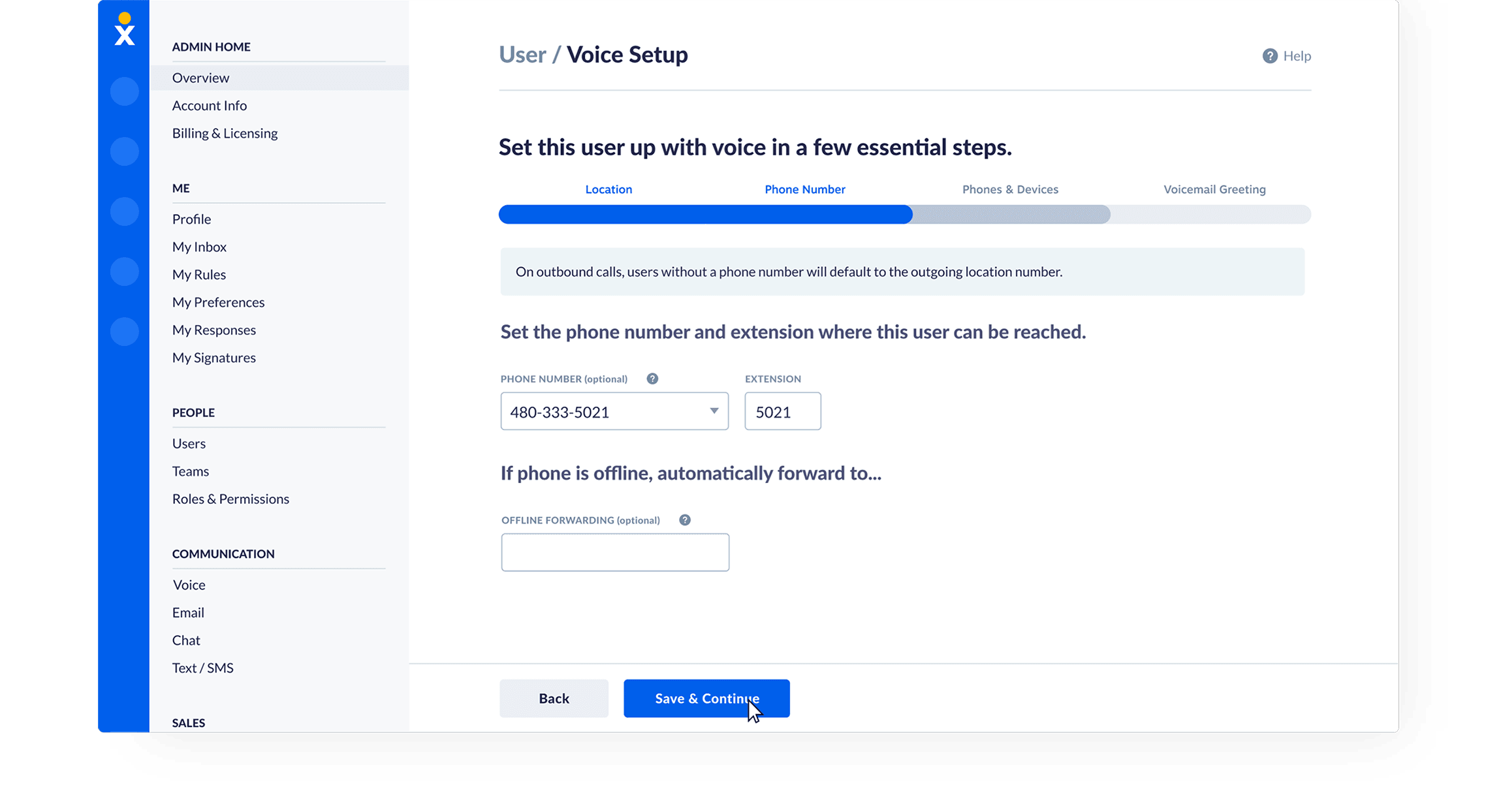 Voice setup