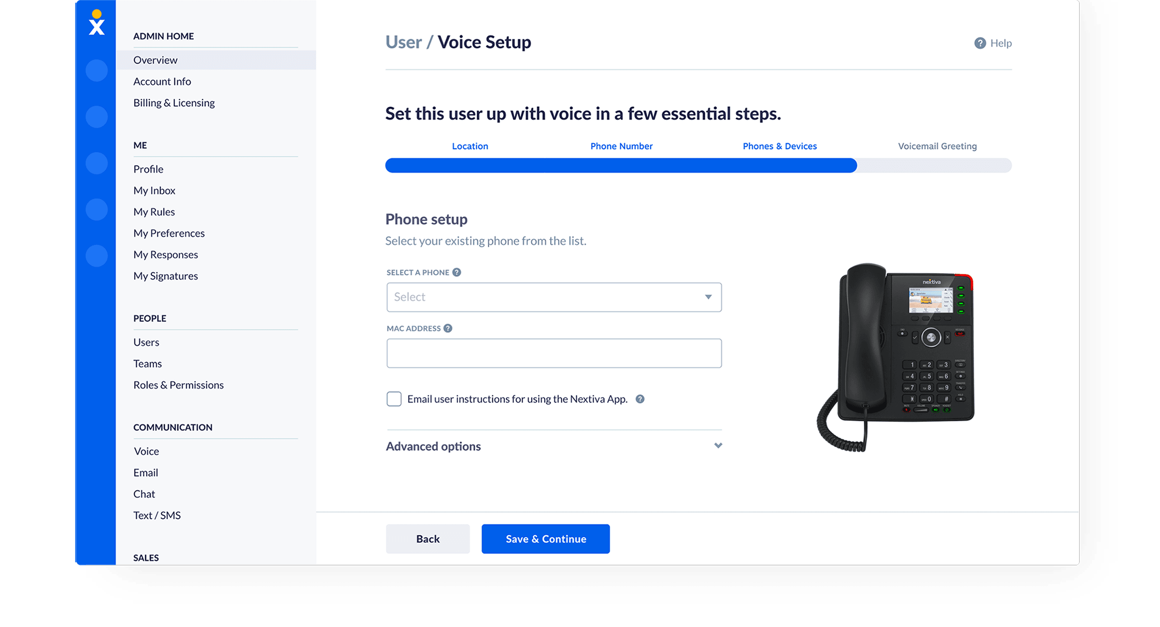 Voice setup