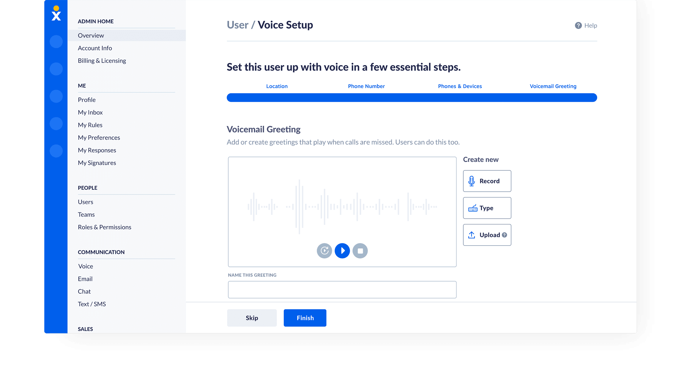Voice setup