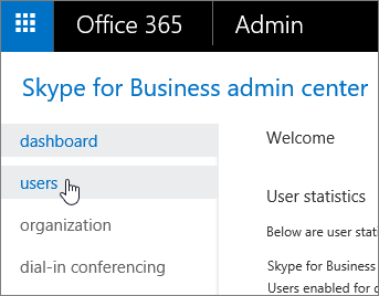 Using the Skype for Business admin center