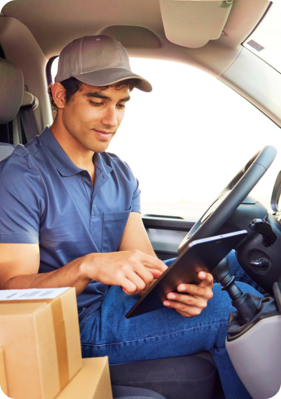 Logistics driver on the road. 