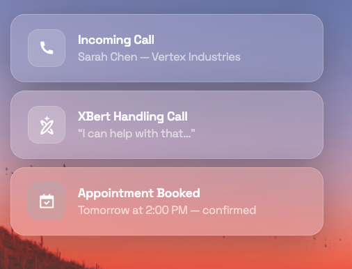 XBert AI handles calls and books appointments