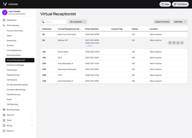 Vonage Virtual Receptionist