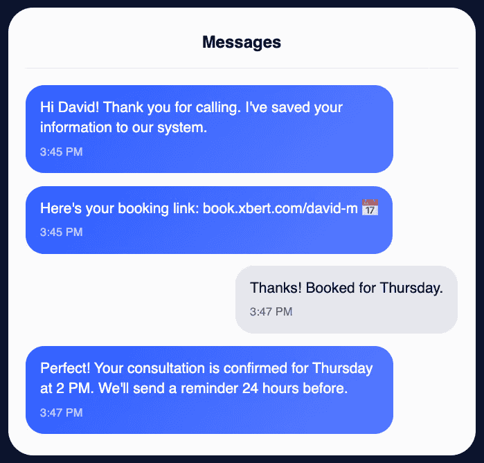 XBert booking chat
