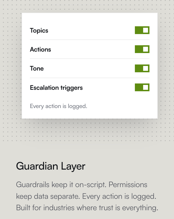 XBert Guardian Layer - guardrails for your AI answering service